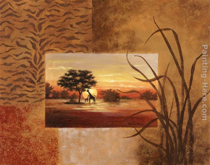 African Giraffe painting - Vivian Flasch African Giraffe art painting